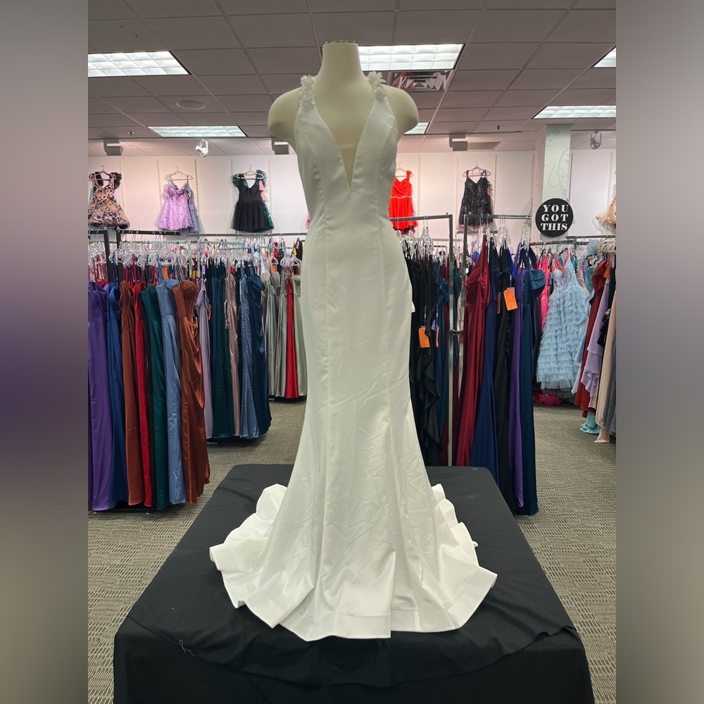 Satin Floral Dave & Johnny Bridal Gown